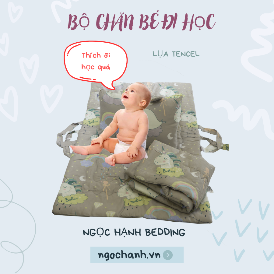 Bộ chăn cho bé đị học - Chăn em bé Ngọc Hạnh Bedding