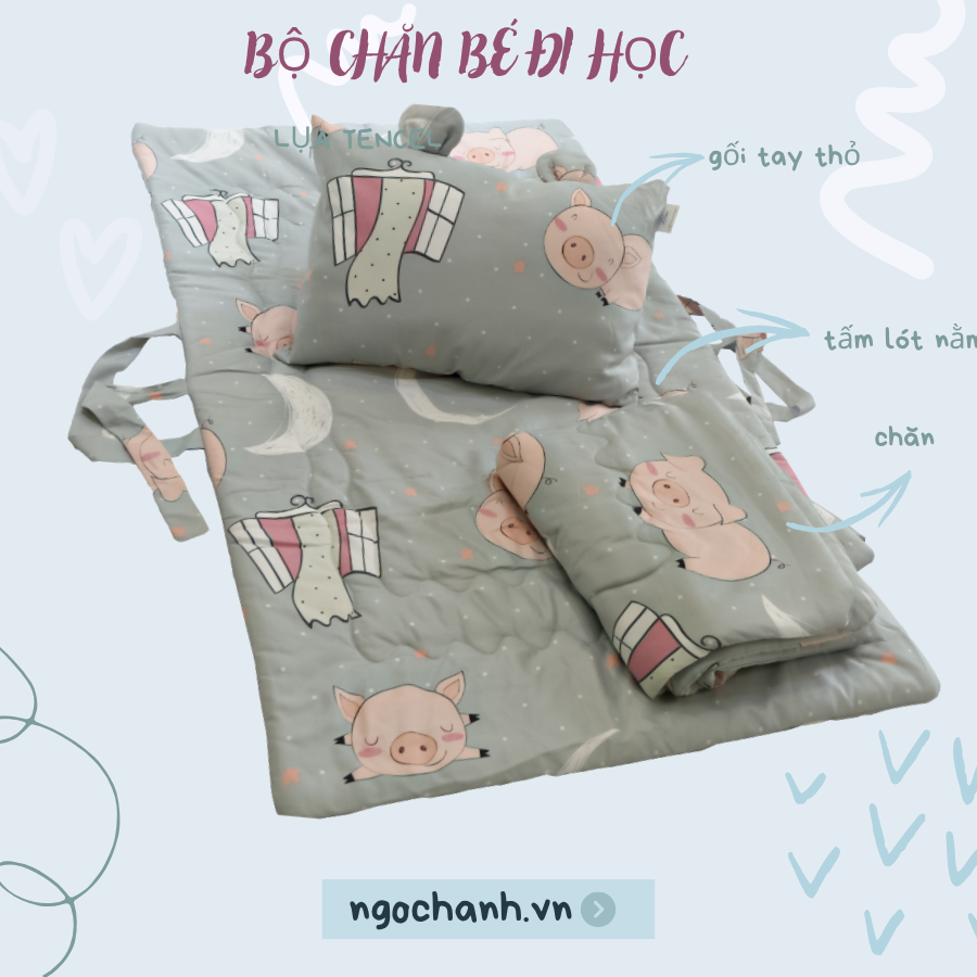 Bộ chăn cho bé đị học - Chăn em bé Ngọc Hạnh Bedding