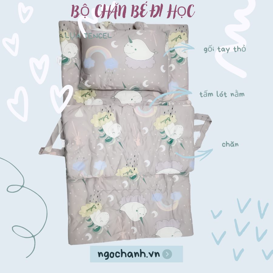Bộ chăn cho bé đị học - Chăn em bé Ngọc Hạnh Bedding