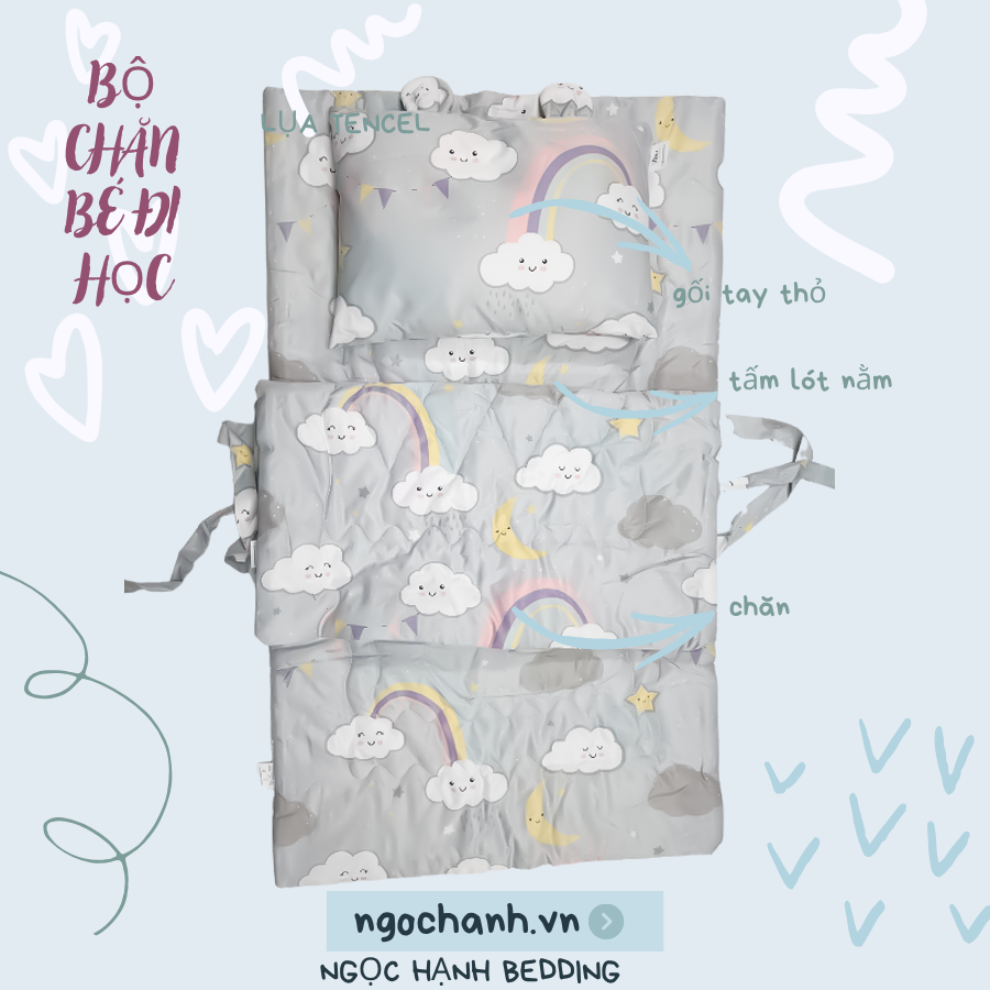 Bộ chăn cho bé đị học - Chăn em bé Ngọc Hạnh Bedding