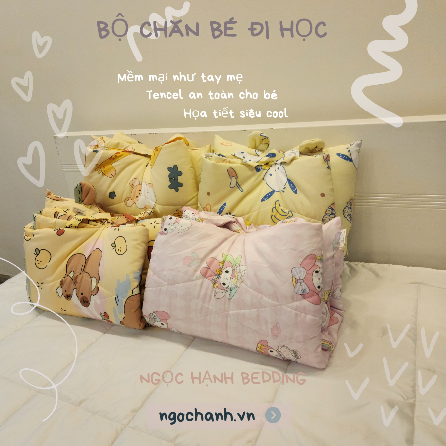 Bộ chăn cho bé đị học - Chăn em bé Ngọc Hạnh Bedding