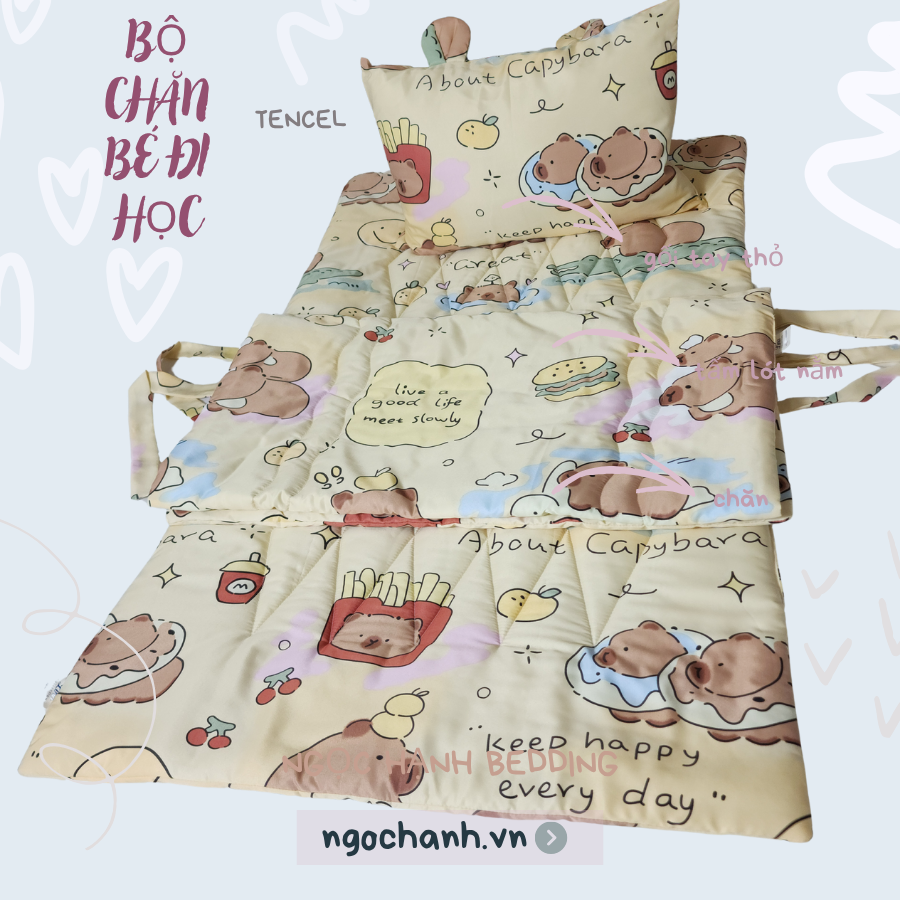 Bộ chăn cho bé đị học - Chăn em bé Ngọc Hạnh Bedding