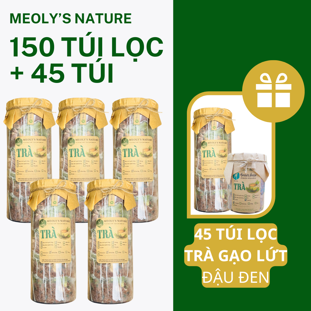  [Trà Túi Lọc] - Trà Gạo Lứt Đậu Đen Meoly's Nature- Thanh Lọc Giải Nhiệt, Thon Gọn, Lợi Sữa​​​​​​​, Detox Không Chất Bảo Quản 
