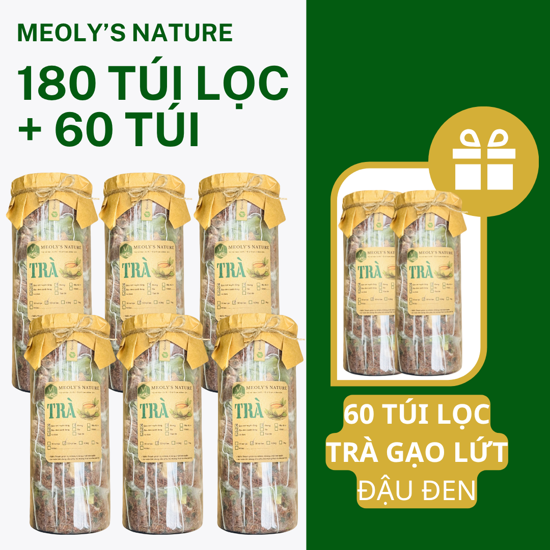  [Trà Túi Lọc] - Trà Gạo Lứt Đậu Đen Meoly's Nature- Thanh Lọc Giải Nhiệt, Thon Gọn, Lợi Sữa​​​​​​​, Detox Không Chất Bảo Quản 