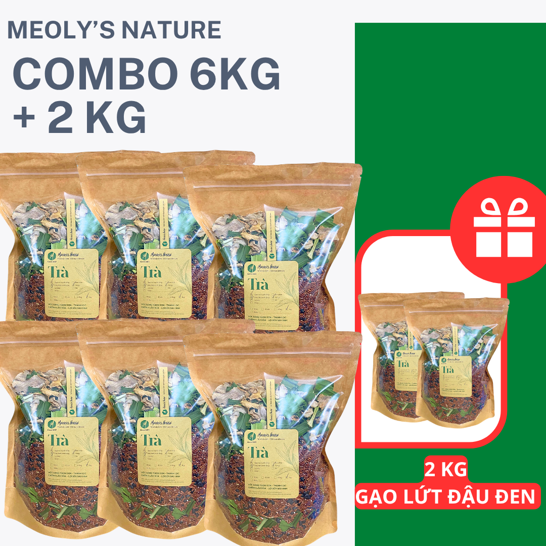  [Trà Theo Ký] - Trà Gạo Lứt Đậu Đen Meoly's Nature- Thanh Lọc Giải Nhiệt, Thon Gọn, Lợi Sữa​​​​​​​, Detox, Không Chất Bảo Quản 