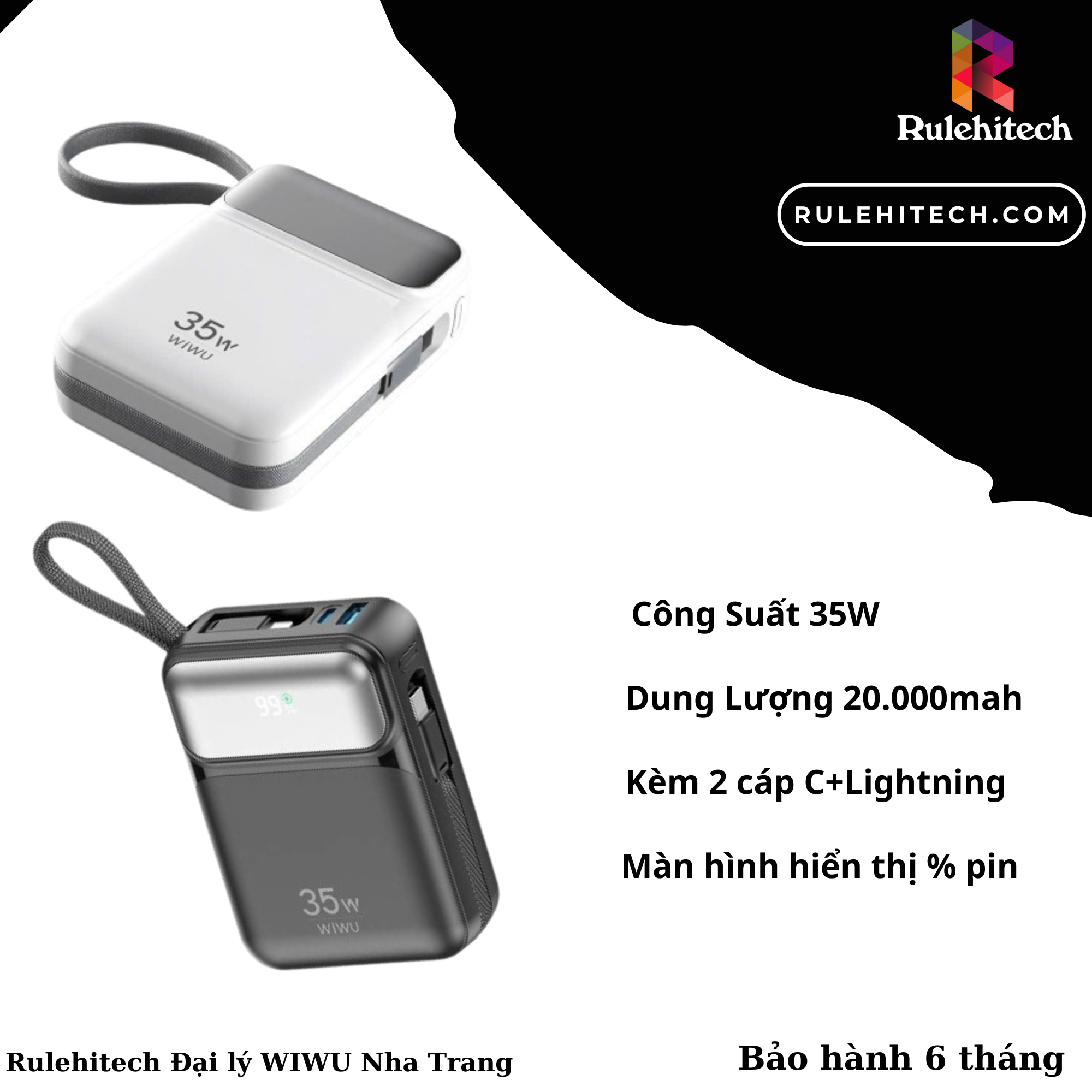 Pin Wiwu Galaxy 20.000mah 35W P036 (Trắng)