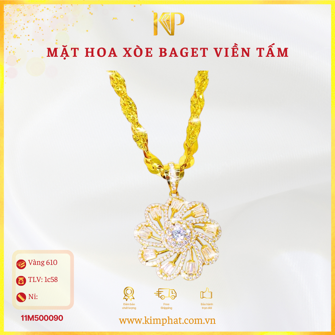 Mặt Hoa Xòe Baget Viền Tấm Vàng 610 KIM PHÁT 11M500090