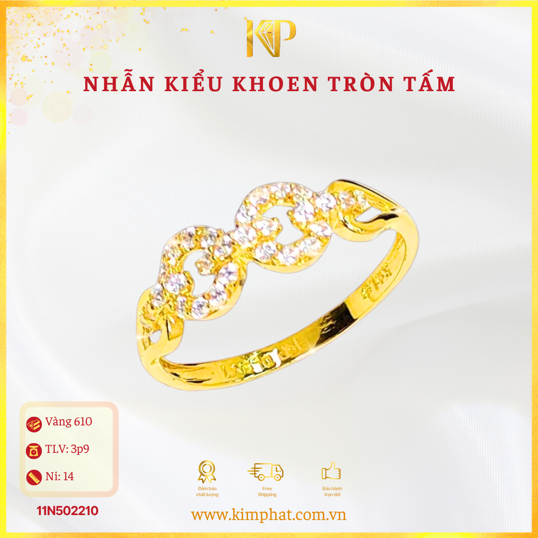 Nhẫn Kiểu Khoen Tròn Tấm Vàng 610 KIM PHÁT 11N502210