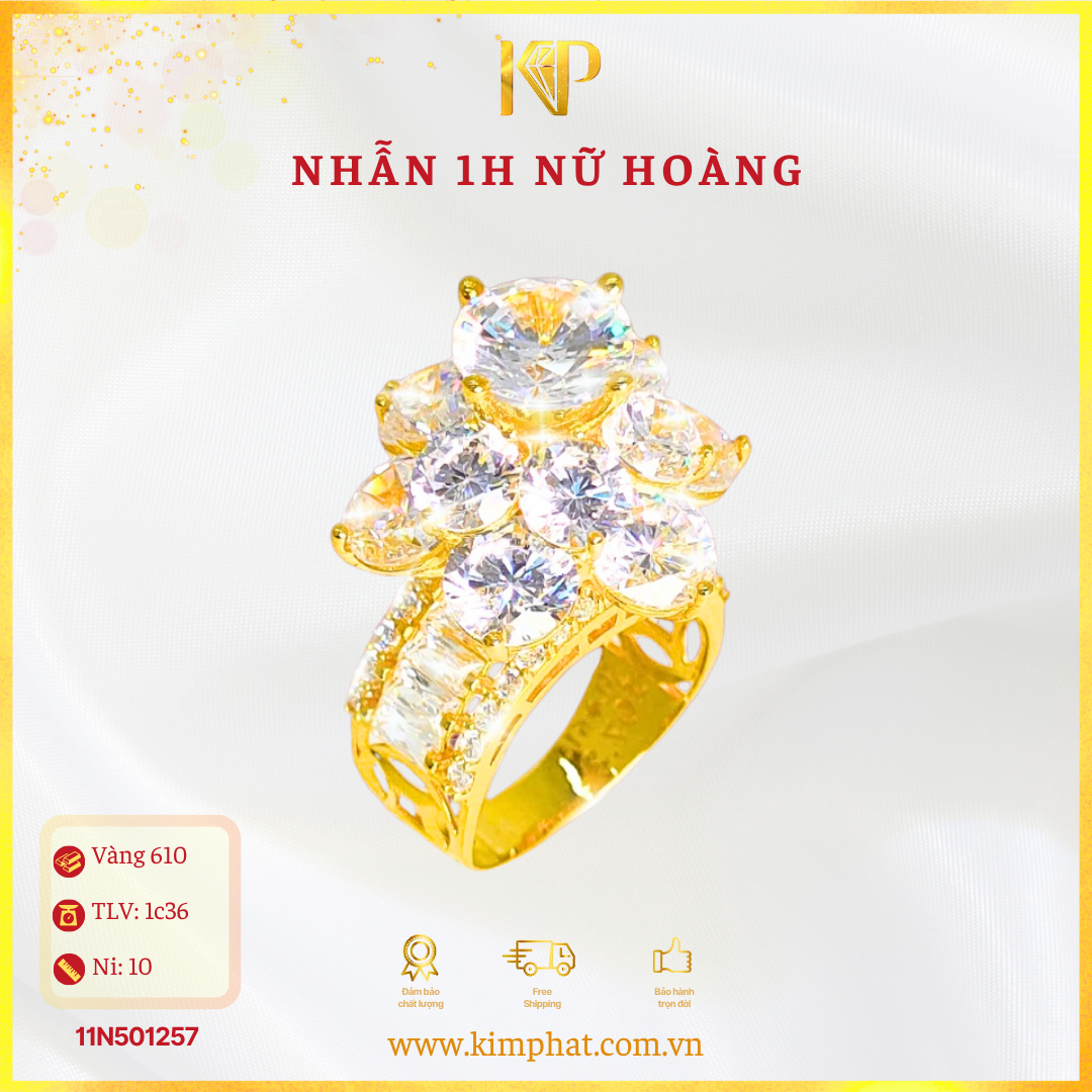 Nhẫn 1 Hột Nữ Hoàng Vàng 610 KIM PHÁT 11N501257
