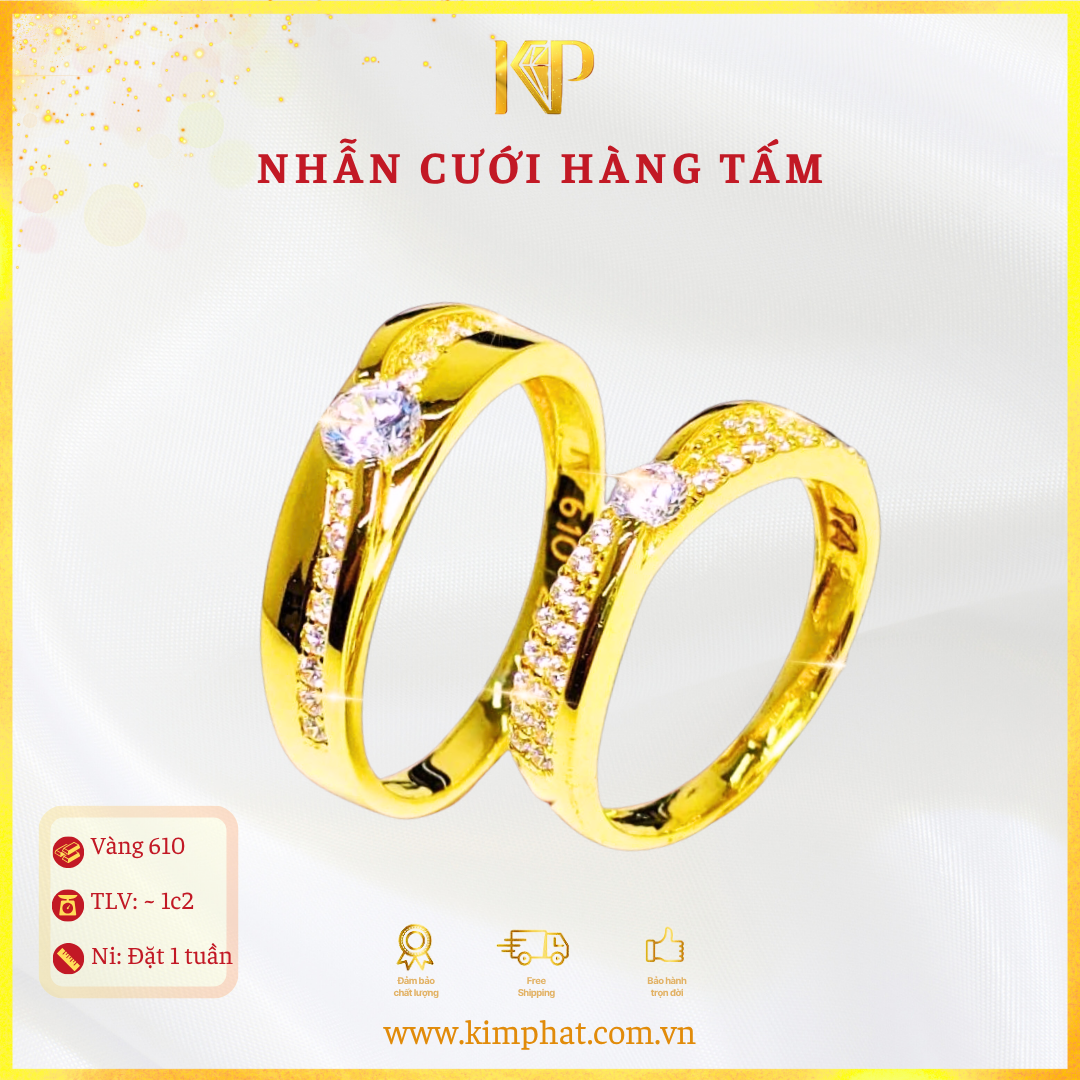 Nhẫn Cưới Hàng Tấm Vàng 610 KIM PHÁT
