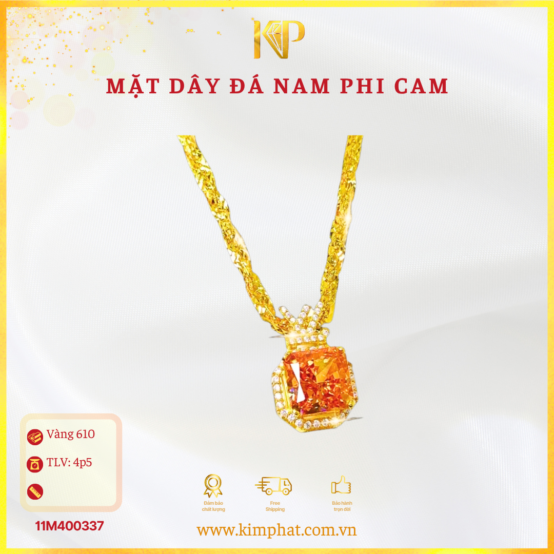 Mặt Đá Nam Phi Cam Viền Tấm Vàng 610 KIM PHÁT 11M400337