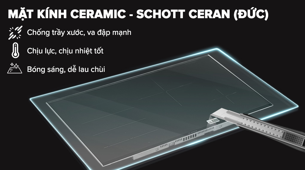 Kích thước bêp từ 4 vùng nấu