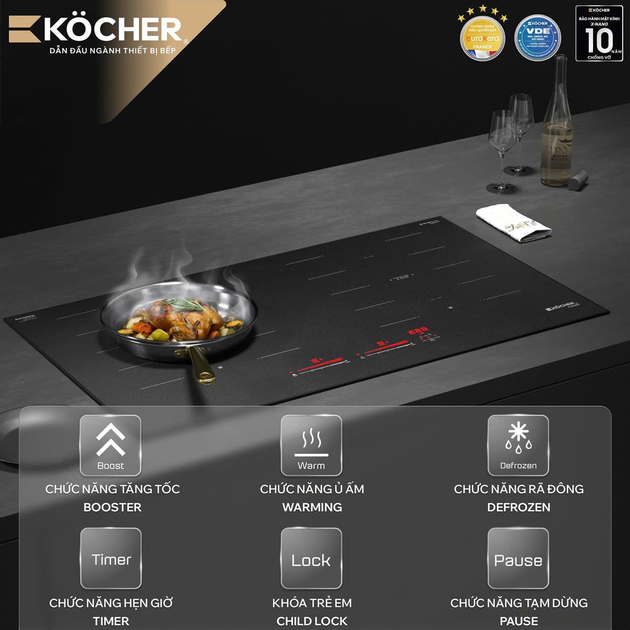 Bếp từ đôi Kocher X‑Nano 8