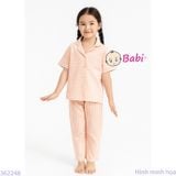 Bộ Pijama Tay Ngắn Quần Dài Họa Tiết Caro (20-38kg)