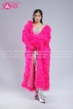 Outfit Phối Sẵn - (HAF0502 Áo Lông Form Dài Hồng phối HAM0201 Áo Croptop Kim Sa Bạc Cổ Chữ U Hở Lưng - HVQ0202 Váy Xếp Li Bạc 2 Tầng Khoen)