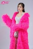 Outfit Phối Sẵn - (HAF0502 Áo Lông Form Dài Hồng phối HAM0201 Áo Croptop Kim Sa Bạc Cổ Chữ U Hở Lưng - HVQ0202 Váy Xếp Li Bạc 2 Tầng Khoen)