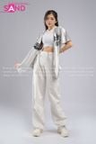 Outfit Phối Sẵn - (HAB0201 Áo Bóng Chày Bạc phối HQN0002 Quần Dài Nắp Ngang Trắng Túi Hộp Phối Dây)