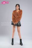 Outfit Phối Sẵn - (HAF1001 Áo Lông Crop Ngắn Nâu phối HAQ0101 Áo Quây 2 Dây Da Bóng Đen - HVV0101 Váy Xếp Li 2 Tầng Khoen Màu Đen)