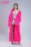Outfit Phối Sẵn - (HAF0502 Áo Lông Form Dài Hồng phối HAM0201 Áo Croptop Kim Sa Bạc Cổ Chữ U Hở Lưng - HVQ0202 Váy Xếp Li Bạc 2 Tầng Khoen)