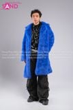 Outfit Phối Sẵn - (HAF0803 Áo Lông Form Dài Xanh Dương phối HAD0122 Áo Gile Da Bóng Nút Bạc - HQN0101 Quần Dài Đen Nắp Túi Hộp Ngang Phối Dây )