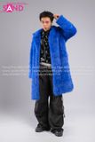 Outfit Phối Sẵn - (HAF0803 Áo Lông Form Dài Xanh Dương phối HAD0122 Áo Gile Da Bóng Nút Bạc - HQN0101 Quần Dài Đen Nắp Túi Hộp Ngang Phối Dây )