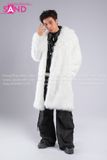 Outfit Phối Sẵn - (HAF0005 Áo Lông Form Dài Trắng phối HAD0122 Áo Gile Da Bóng Nút Bạc - HQN0101 Quần Dài Đen Nắp Túi Hộp Ngang Phối Dây)