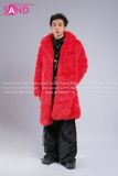 Outfit Phối Sẵn - (HAF0402 Áo Lông Form Dài Đỏ phối HAD0122 Áo Gile Da Bóng Nút Bạc - HQN0101 Quần Dài Đen Nắp Túi Hộp Ngang Phối Dây)