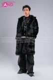 Outfit Phối Sẵn - (HAF0104 Áo Lông Form Dài Đen phối HAD0122 Áo Gile Da Bóng Nút Bạc - HQN0101 Quần Dài Đen Nắp Túi Hộp Ngang Phối Dây )