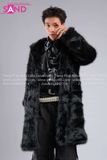 Outfit Phối Sẵn - (HAF0104 Áo Lông Form Dài Đen phối HAD0122 Áo Gile Da Bóng Nút Bạc - HQN0101 Quần Dài Đen Nắp Túi Hộp Ngang Phối Dây )