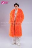 Outfit Phối Sẵn - (HAF0601 Áo Khoác Lông Cam Form Dài phối HAN0001 Áo Thun Nam Dài Tay Phối Lưới Màu Trắng - HQN0002 Quần Dài Nắp Ngang Trắng Túi Hộp Phối Dây)