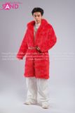 Outfit Phối Sẵn - (HAF0402 Áo Lông Form Dài - Đỏ phối HAN0001 Áo Thun Nam Dài Tay Phối Lưới Màu Trắng - HQN0002 Quần Dài Nắp Ngang Trắng Túi Hộp Phối Dây )