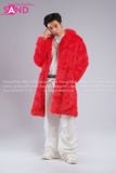 Outfit Phối Sẵn - (HAF0402 Áo Lông Form Dài - Đỏ phối HAN0001 Áo Thun Nam Dài Tay Phối Lưới Màu Trắng - HQN0002 Quần Dài Nắp Ngang Trắng Túi Hộp Phối Dây )