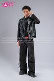 Outfit Phối Sẵn - (HAD0121 Áo Gile Da Bóng - Đen phối HAN0101 Áo Thun Nam Dài Tay Phối Lưới Màu Đen - HQN0101 Quần Dài Đen Nắp Túi Hộp Ngang Phối Dây)