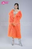 Outfit Phối Sẵn - (HAF0601 Áo Khoác Lông Cam Form Dài phối HAM0201 Áo Croptop Kim Sa Bạc Cổ Chữ U Hở Lưng - HVQ0202 Váy Xếp Li Bạc 2 Tầng Khoen )