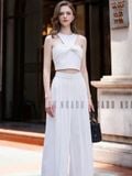 Set áo quần trắng xếp ly
