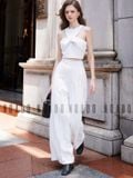 Set áo quần trắng xếp ly