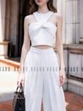 Set áo quần trắng xếp ly