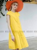 Đầm babydoll vàng tay con