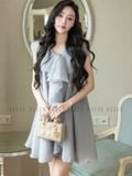 Đầm voan xám phối bèo