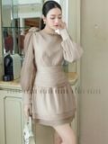 Đầm nude voan đính hoa