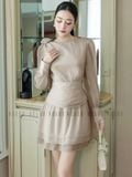 Đầm nude voan đính hoa