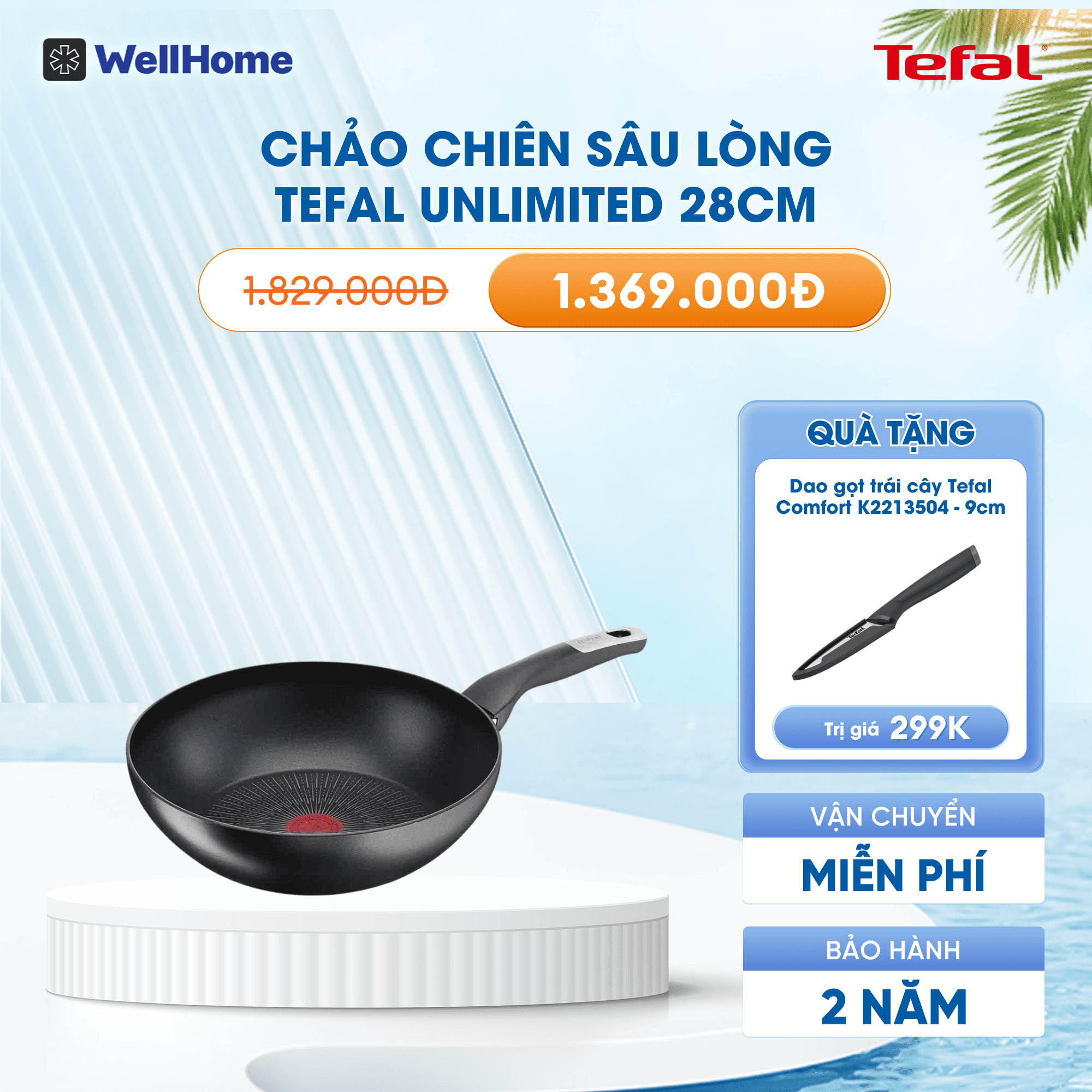 Chảo chiên sâu lòng Tefal Unlimited 28cm