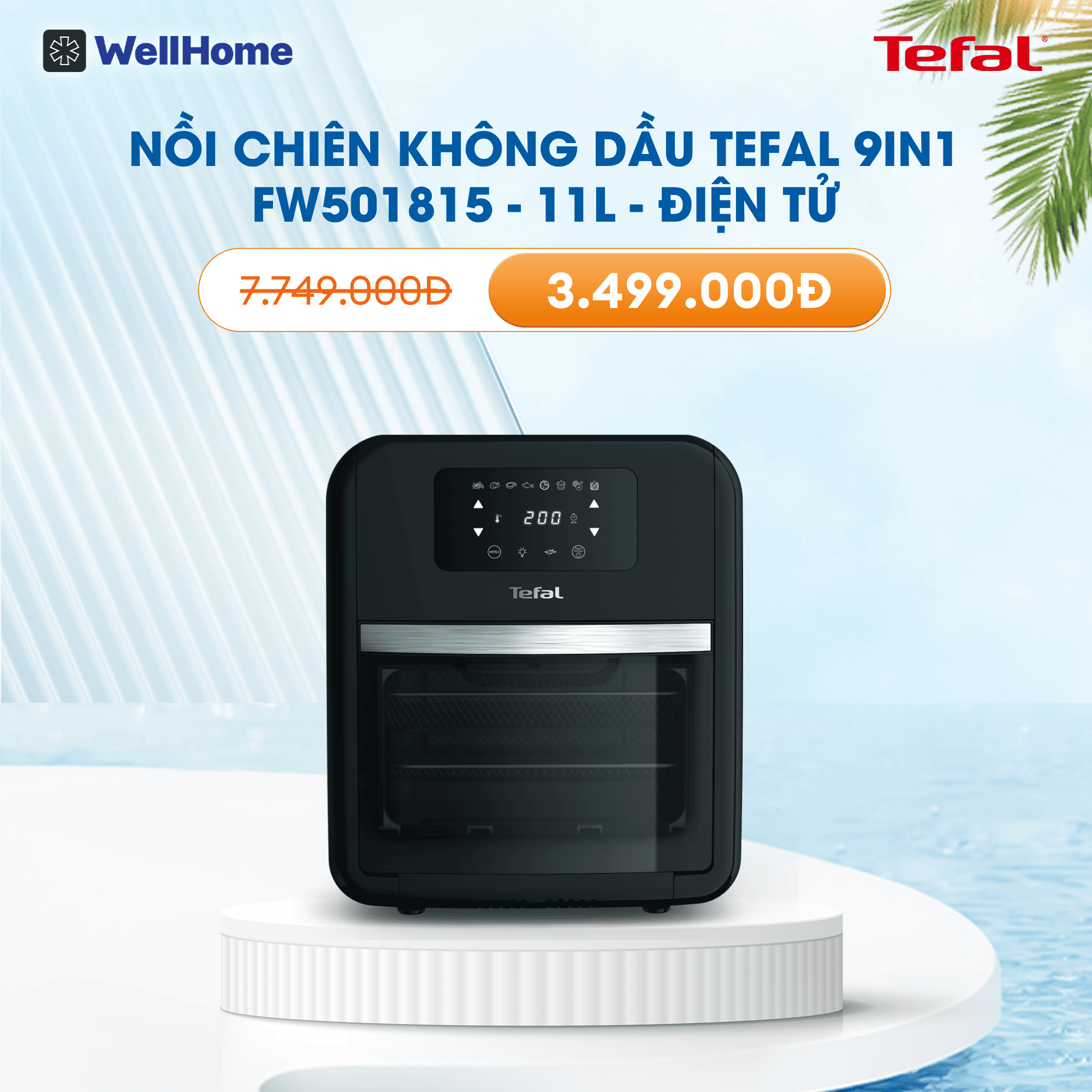 Nồi chiên không dầu Tefal 9 trong 1 Easy fry Oven Grill FW501815