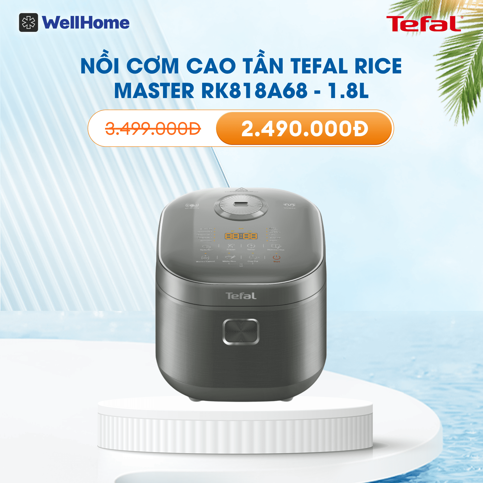 Nồi cơm điện tử Tefal RK818A68 - 1.8L