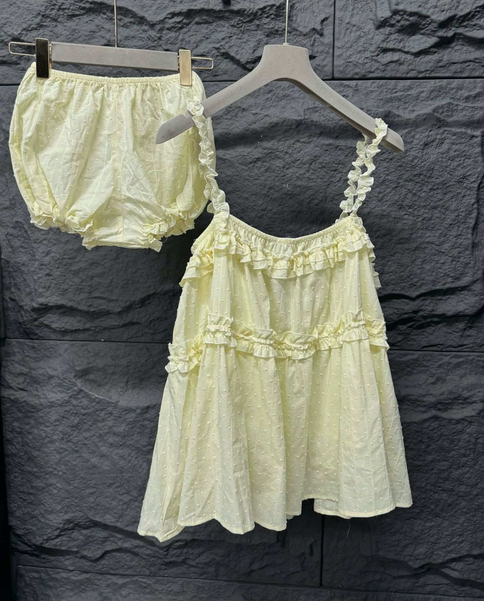 Set áo 2s bèo form babydoll mix quần siêu xinh - T543