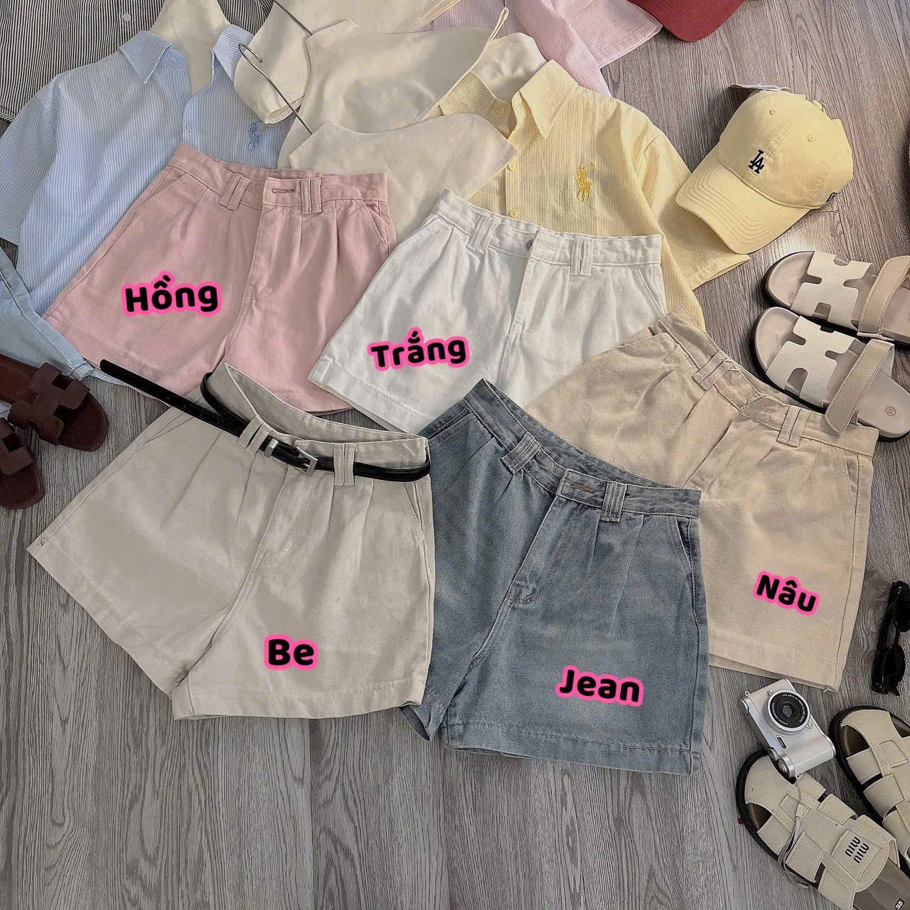 Quần short kaki ống rộng đứng form hack dáng ko kèm nịt - NÂU - T576 (EO S<64, M<68, L<72)