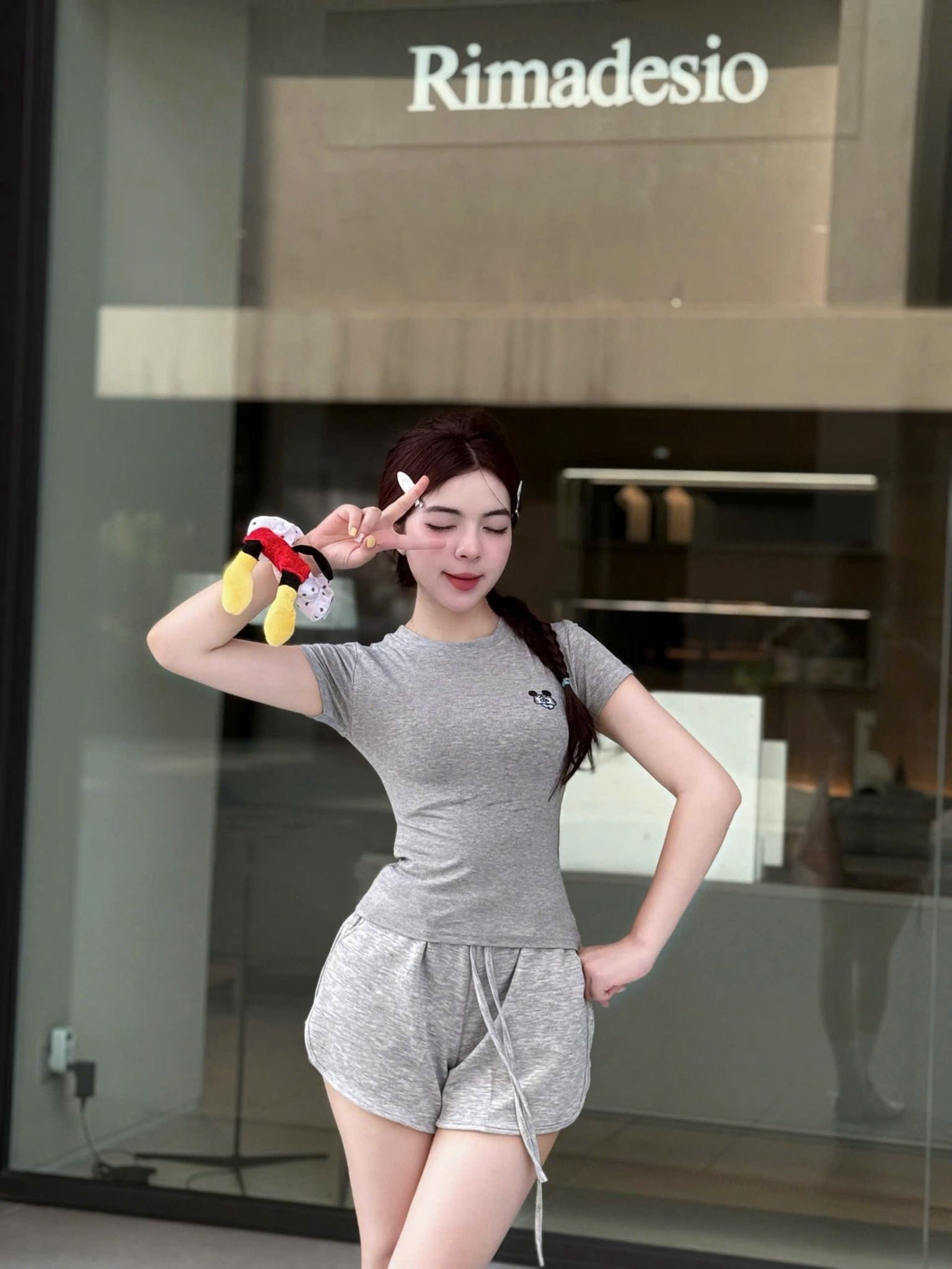 Set 3 món áo thun mix quần vạt bầu kèm buộc tóc - XÁM - Q13 (TÍNH MÀU ÁO)