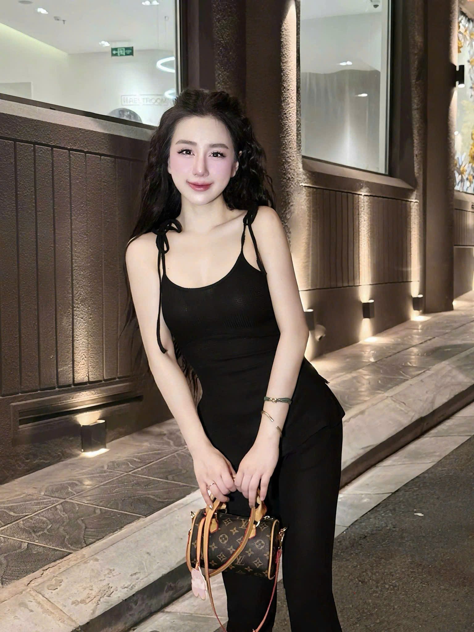 Set áo hai dây cột nơ mix quần suông dáng dài siêu hot - ĐEN - Q169