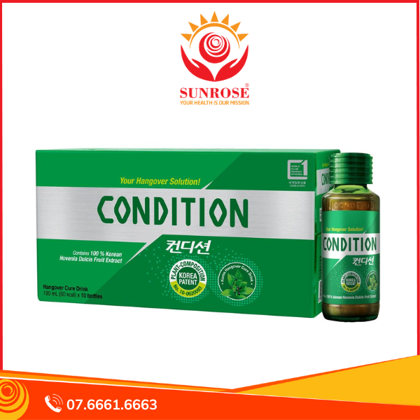 Nước giải rượu Kolmar Condition hỗ trợ giải độc gan, bảo vệ gan hộp 10 chai x 100ml