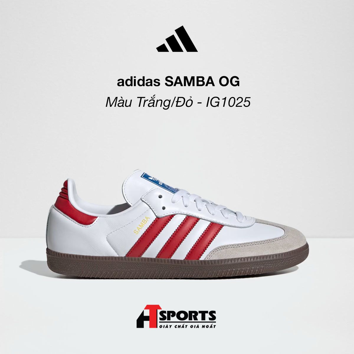 adidas SAMBA OG - Màu Trắng/Đỏ - IG1025